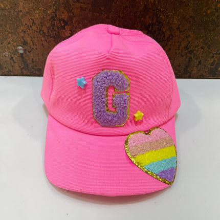 Customized Kids Caps - Initial & Cartoon with Beads