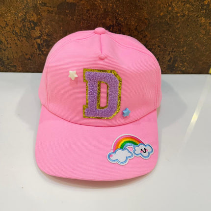 Customized Kids Caps - Initial & Cartoon with Beads