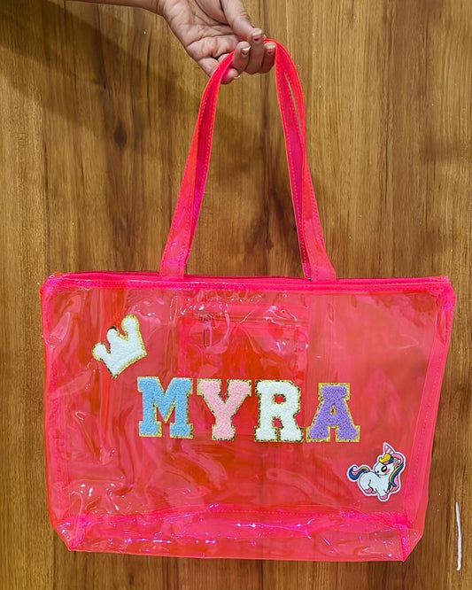 Customized Jelly Tote Bag with name and motifs