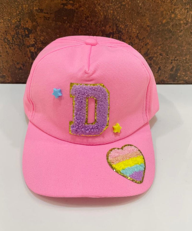 Customized Kids Caps - Initial & Cartoon with Beads