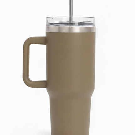 Large Tumbler with handle and straw | Premium Insulated Travel Coffee Mug 1200ml