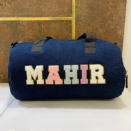 Customized Denim Duffle Bag for Kids | Customized Sports Denim Duffle Bag for Kids