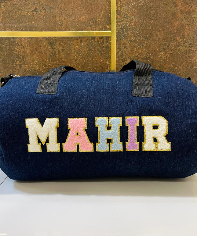 Customized Denim Duffle Bag for Kids | Customized Sports Denim Duffle Bag for Kids