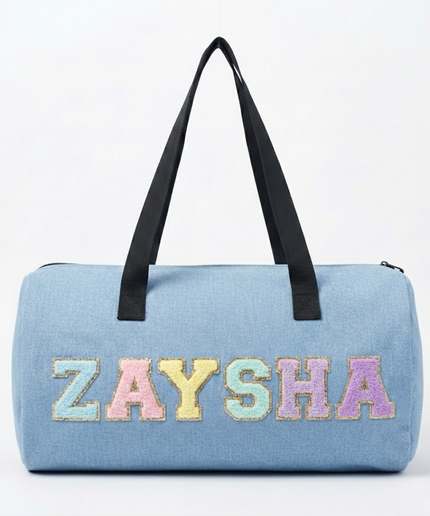 Customized Denim Duffle Bag for Kids | Customized Sports Denim Duffle Bag for Kids