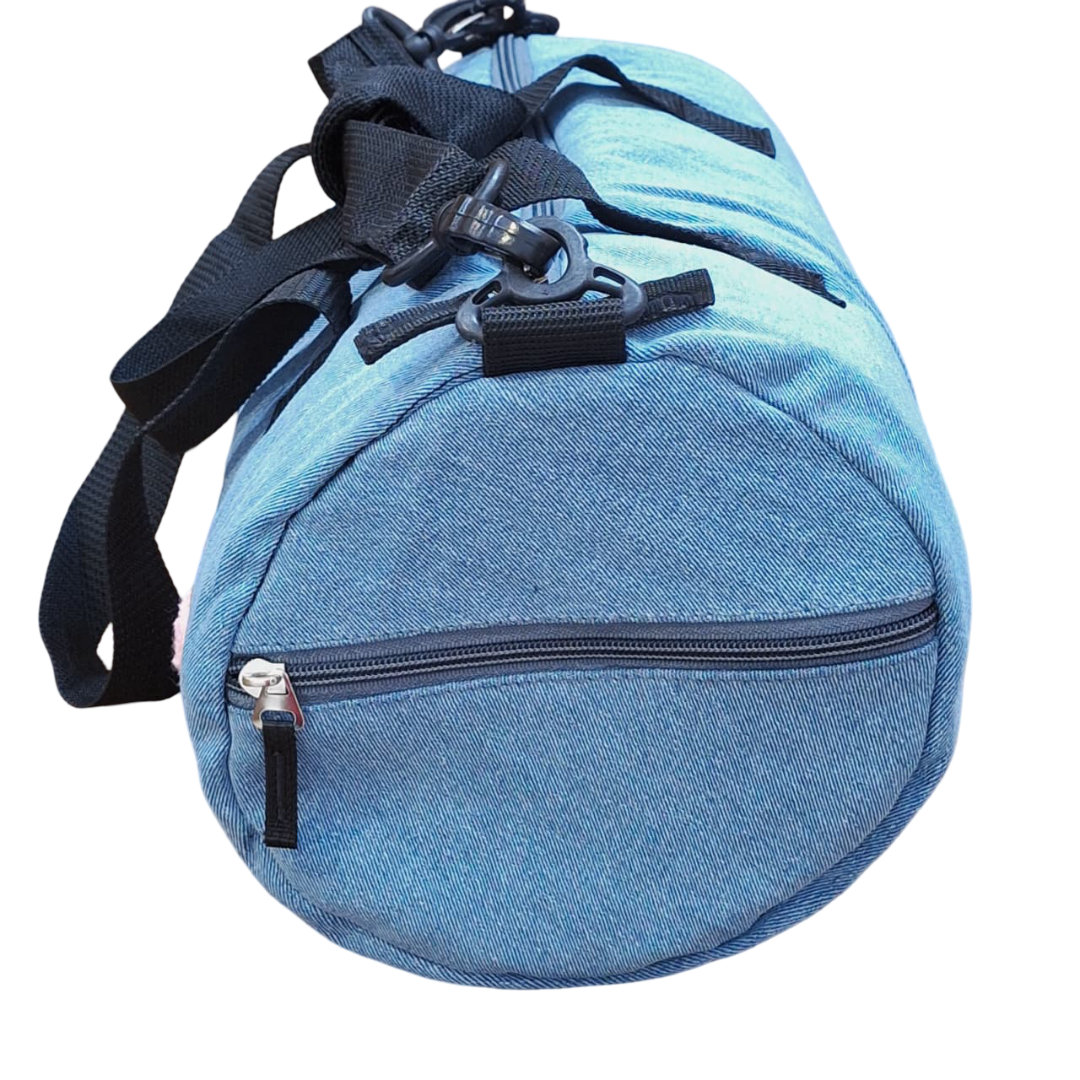 Personalized Denim Duffle Bag with Cartoon for Kids