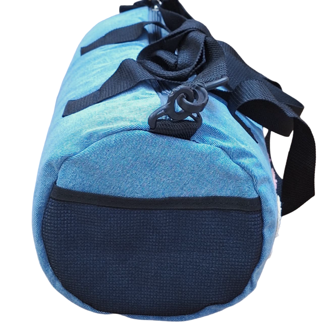 Personalized Denim Duffle Bag with Cartoon for Kids