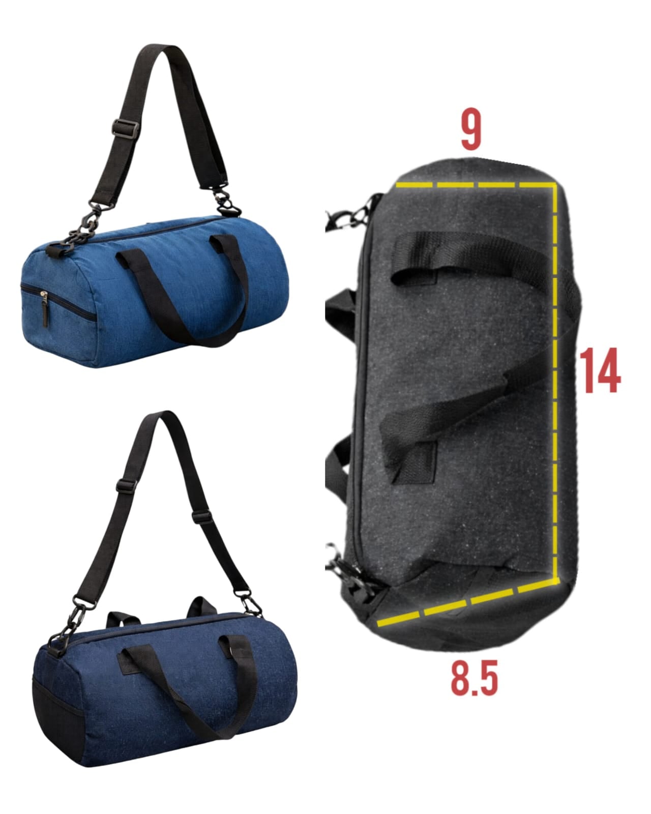 Denim Duffle Bag & Name Cap combo