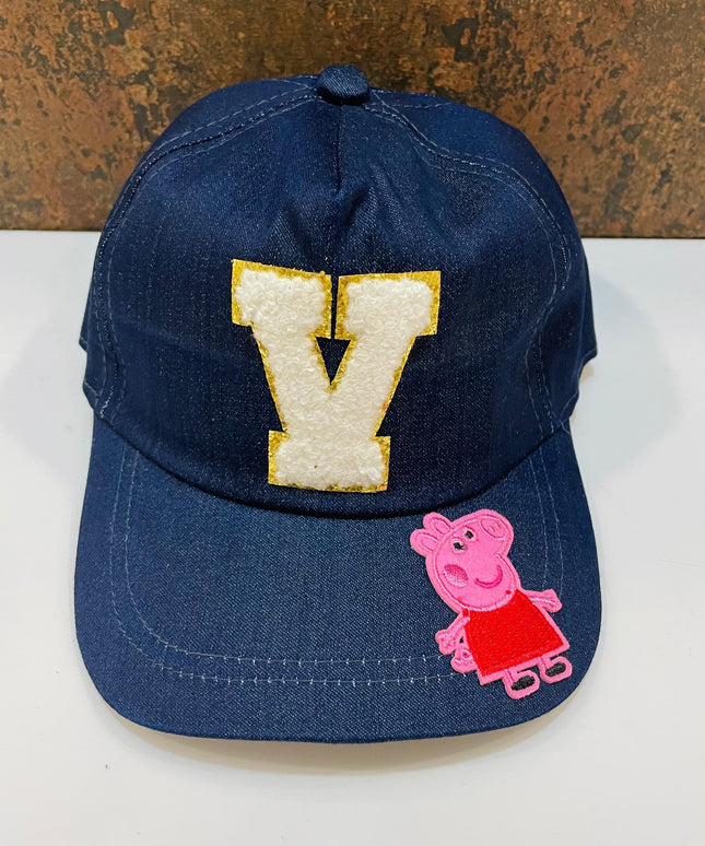 Customized Denim Caps with Initial and Cartoon Kids (4-14 yrs)