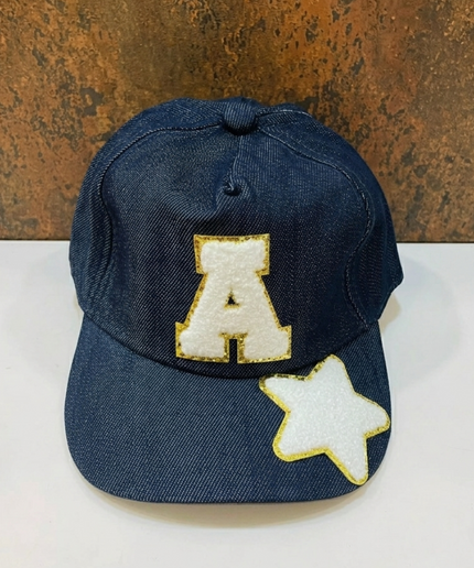 Customized Denim Caps with Initial and Cartoon Kids (4-14 yrs)