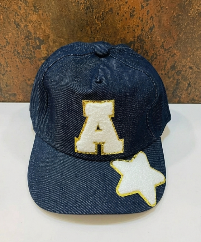 Customized Denim Caps with Initial and Cartoon Kids (4-14 yrs)
