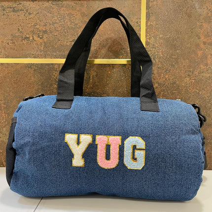 Customized Denim Duffle Bag for Kids | Customized Sports Denim Duffle Bag for Kids