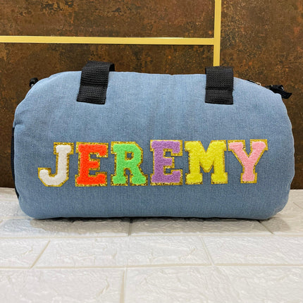 Customized Denim Duffle Bag for Kids | Customized Sports Denim Duffle Bag for Kids