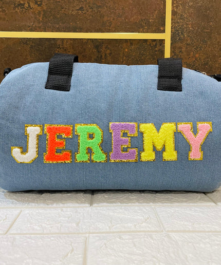 Customized Denim Duffle Bag for Kids | Customized Sports Denim Duffle Bag for Kids