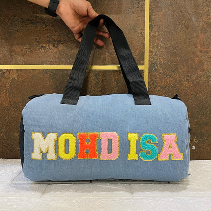 Customized Denim Duffle Bag for Kids | Customized Sports Denim Duffle Bag for Kids