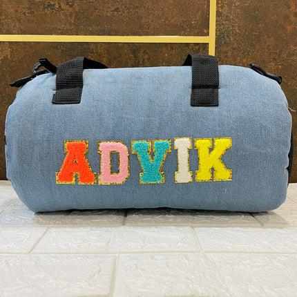 Customized Denim Duffle Bag for Kids | Customized Sports Denim Duffle Bag for Kids