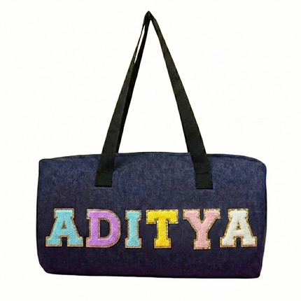 Customized Denim Duffle Bag for Kids | Customized Sports Denim Duffle Bag for Kids