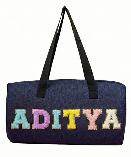 Customized Denim Duffle Bag for Kids | Customized Sports Denim Duffle Bag for Kids