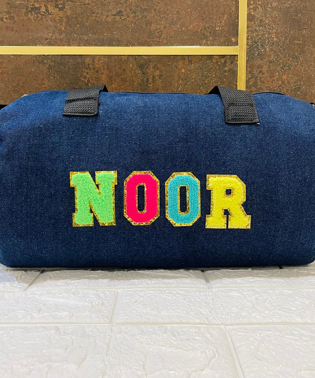 Customized Denim Duffle Bag for Kids | Customized Sports Denim Duffle Bag for Kids