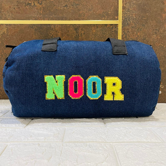 Customized Denim Duffle Bag for Kids | Customized Sports Denim Duffle Bag for Kids
