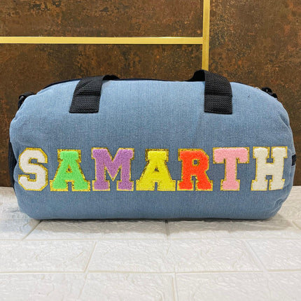 Customized Denim Duffle Bag for Kids | Customized Sports Denim Duffle Bag for Kids