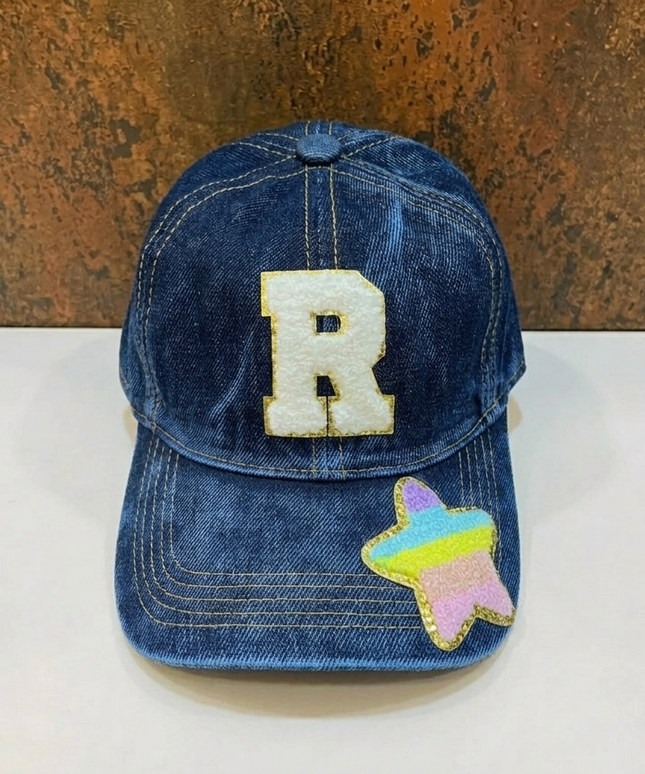 Customized Denim Caps with Initial and Cartoon (14-25 yrs)