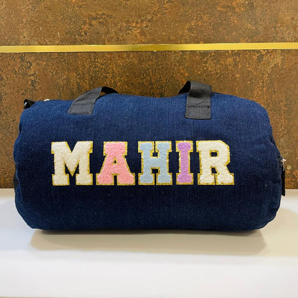 Customized Denim Duffle Bag for Kids | Customized Sports Denim Duffle Bag for Kids