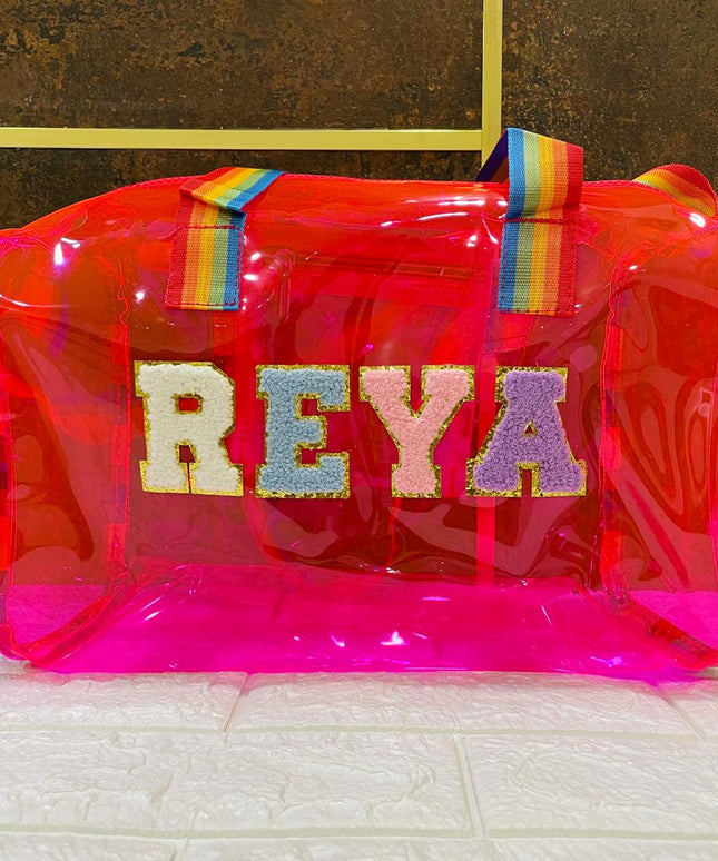 Customized Jelly Duffle Bag with rainbow belt - Boys and Girls