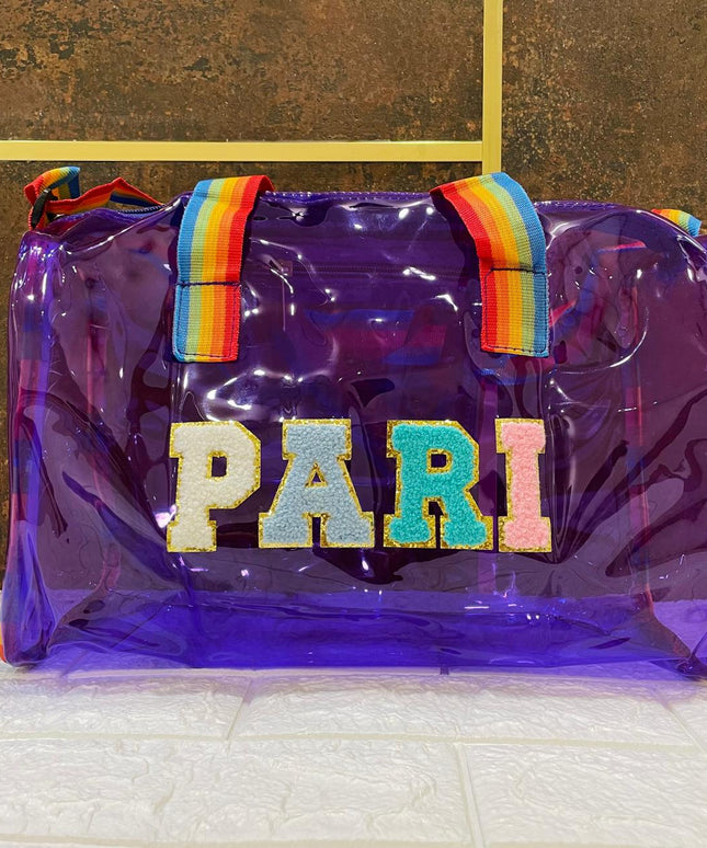 Customized Jelly Duffle Bag with rainbow belt - Boys and Girls