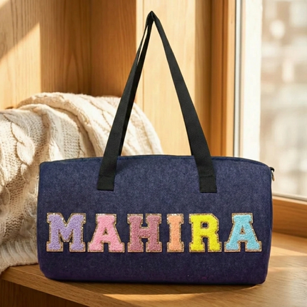 Customized Denim Duffle Bag for Kids | Customized Sports Denim Duffle Bag for Kids