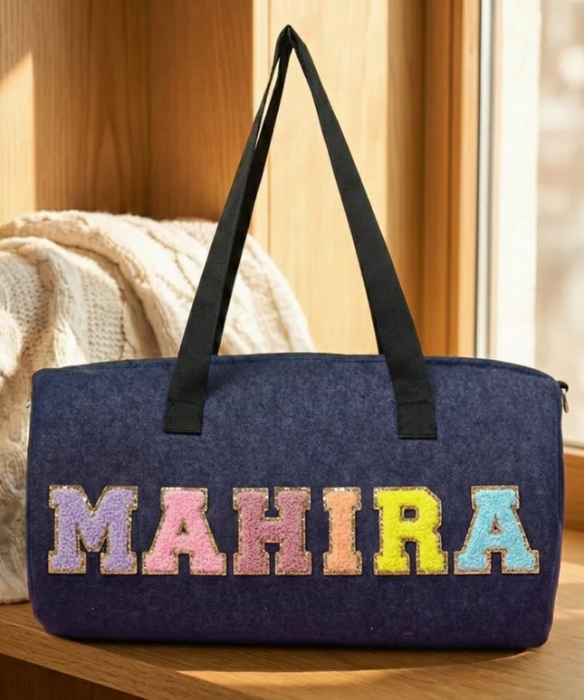 Customized Denim Duffle Bag for Kids | Customized Sports Denim Duffle Bag for Kids