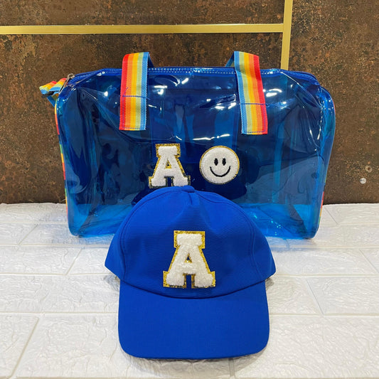 Duffle Bag with Initial & Cartoon and Cap Combo