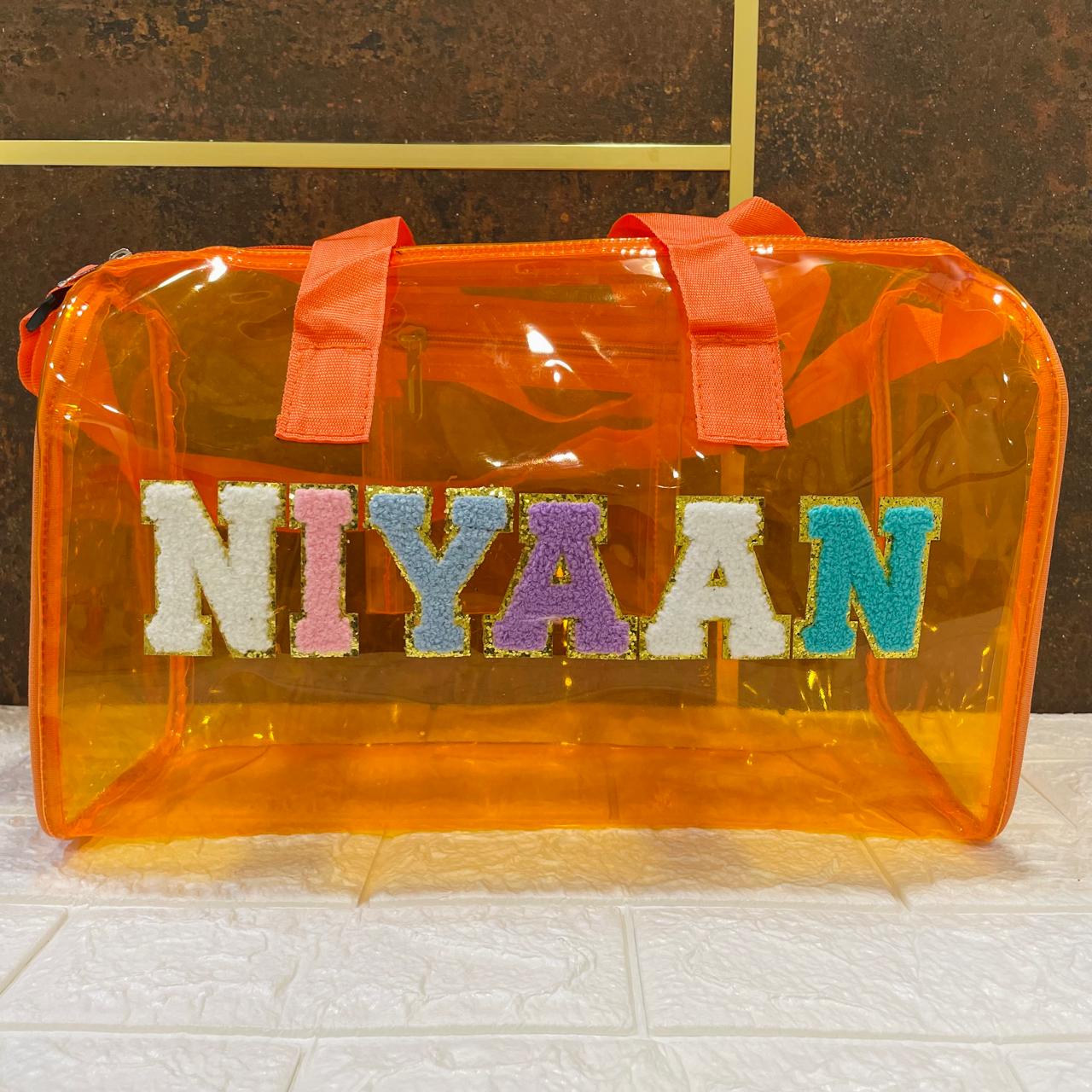 Customized Jelly Duffle Bag with name for Boys and Girls
