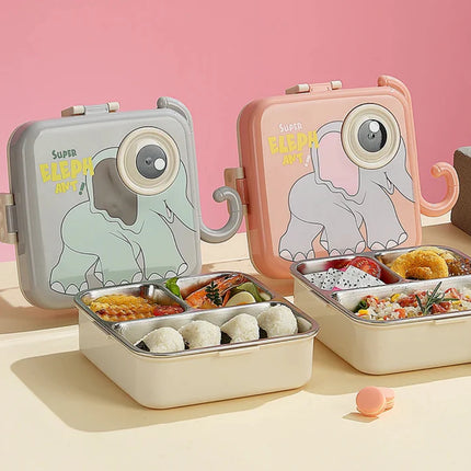 Elephant Eye – Leakproof Steel Lunch Box with Spoon & Salad Cup