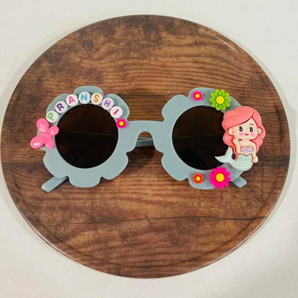 Customized Sunglasses for girls with name and beads - flower shape