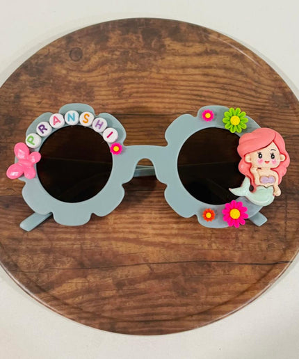 Customized Sunglasses for girls with name and beads - flower shape