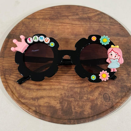 Customized Sunglasses for girls with name and beads - flower shape