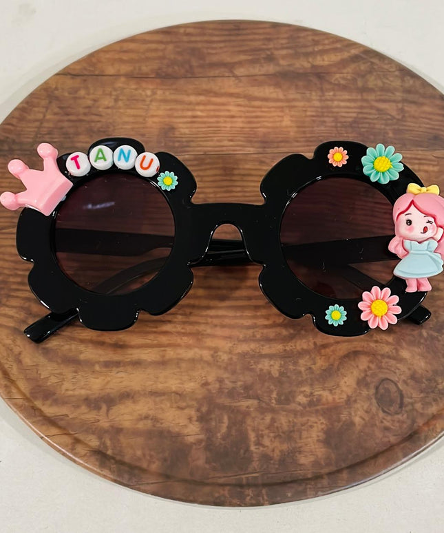 Customized Sunglasses for girls with name and beads - flower shape