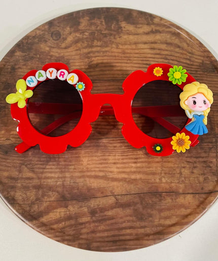 Customized Sunglasses for girls with name and beads - flower shape