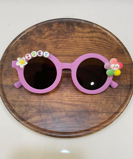 Customized Sunglasses for Kids with name round shape - Girls