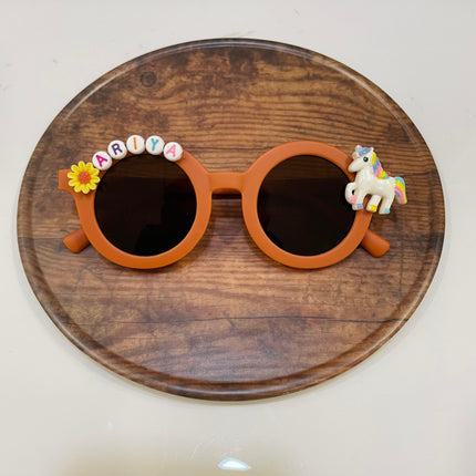 Customized Sunglasses for Kids with name round shape - Girls