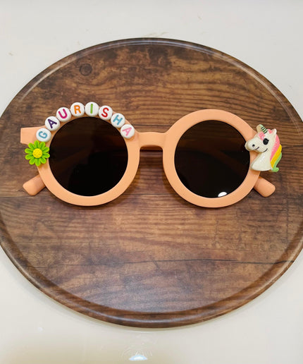 Customized Sunglasses for Kids with name round shape - Girls