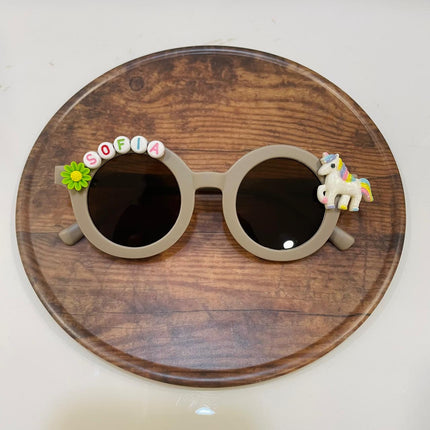 Customized Sunglasses for Kids with name round shape - Girls