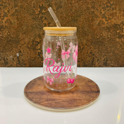Premium Custom Glass Tumbler | Floral, K-pop, Cartoon & Theme Designs