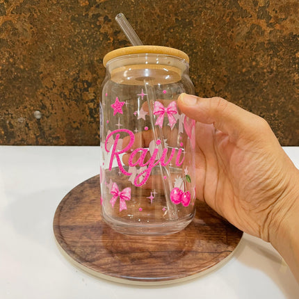 Premium Custom Glass Tumbler | Floral, K-pop, Cartoon & Theme Designs