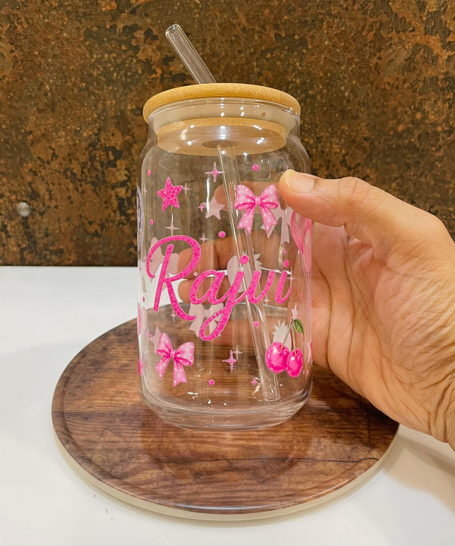 Premium Custom Glass Tumbler | Floral, K-pop, Cartoon & Theme Designs