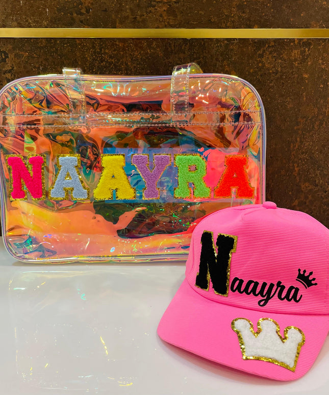 Customized Holographic Tote Bag & Cap combo