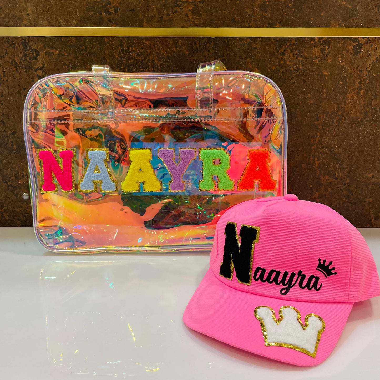 Customized Holographic Tote Bag & Cap combo
