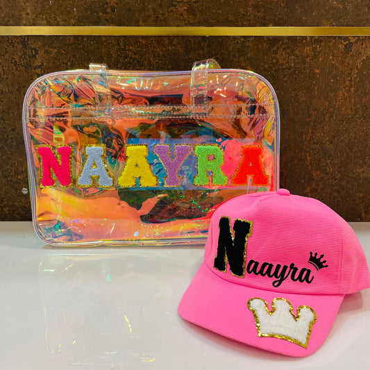 Customized Holographic Tote Bag & Cap combo