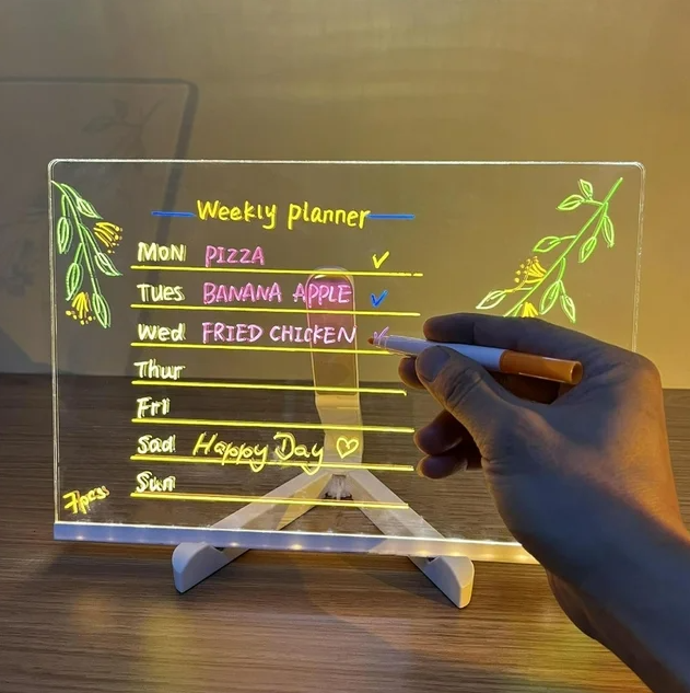 3D Acrylic LED Writing Pad with Pen & Light | 30 x 20 cm