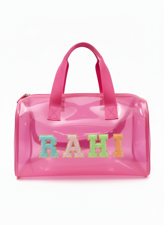 Customized Name Jelly Duffle Bag for Boys and Girls
